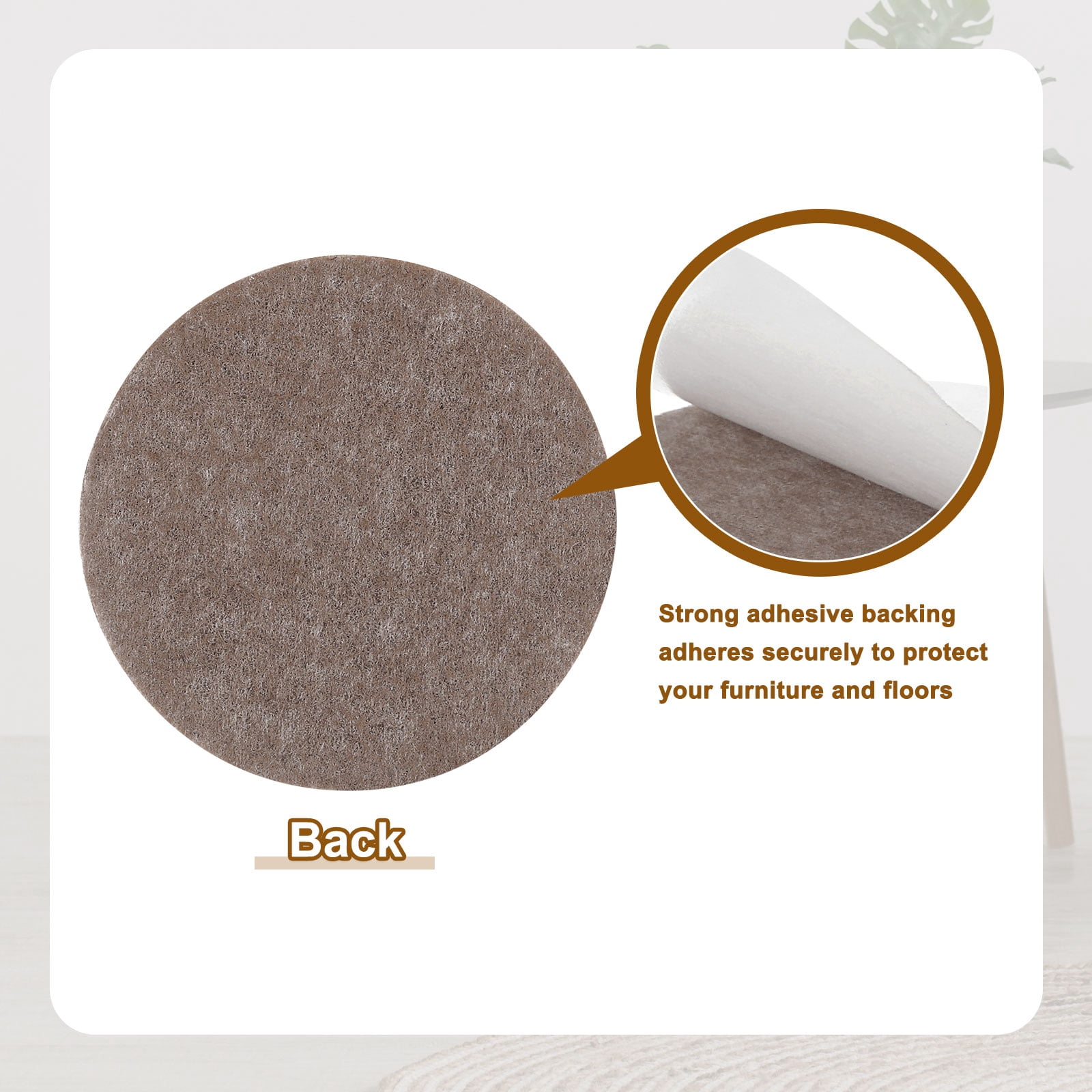 Round Felt Furniture Pads, 16Pack 3.5" Dia x 0.12" Thick Adhesive Backed Felt Non-slip Anti-scratch Felt Pads Chair Leg Protectors for Protecting Hardwood Floor, Brown