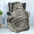 thumbnail image 4 of Rustic Soft Flannel Fleece Blanket, Monochrome Old Closed Store Front with Jalousie and Classic Medieval Touch Historic Photo, Cozy Plush for Indoor and Outdoor Use, 50" x 60", Grey, by Ambesonne, 4 of 5