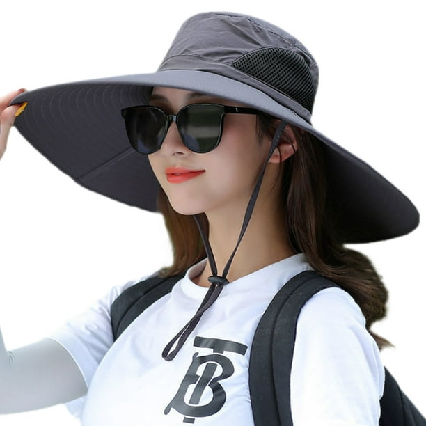 Sombrero Visera para el sol para hombre Sombrero de pescador Sombrero grande Protector solar UV Sombrero de pescador Sombrero para el sol de verano