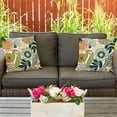 thumbnail image 6 of Boho Flowers Leaves Outdoor Pillow Covers 16x16 Inch Set of 2 Waterproof Decorative Floral Square Outdoor Pillows for Patio Furniture Couch Bench Chair, 6 of 6