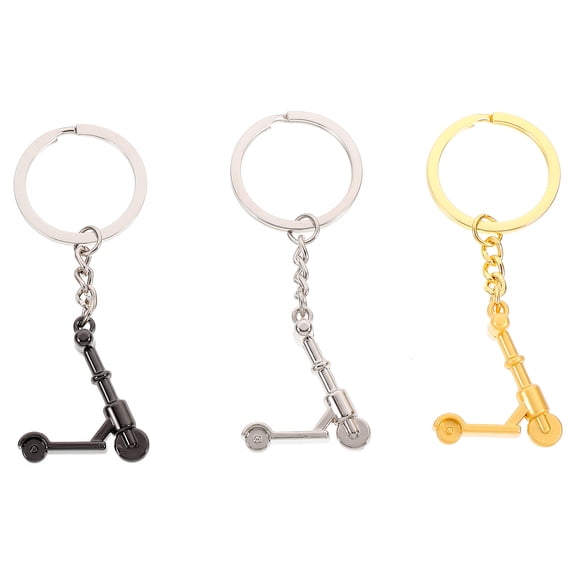Raindrops 3Pcs Mini Scooter Key Chains in Gold for Zinc Alloy