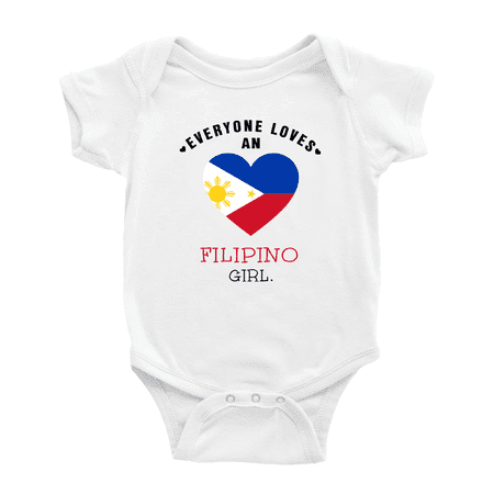 

Everyone Loves an Filipino Girl Baby Bodysuit Newborn Clothes Outfits (White 0-3 Months)