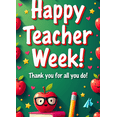 thumbnail image 3 of Colorful Decorative Happy Teacher Week Banner with Apple Element Background Backdrop for Classroom Celebrations Teacher Appreciation Events School Parties Photo Backdrops, 3 of 7