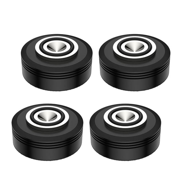 4Pcs 50x22mm Hi-End Speaker Feet Aluminum Alloy Amplifier Stand DISCS Turntable CD Player Computer Machine Base,4 * shock-absorbing foot pads,Black