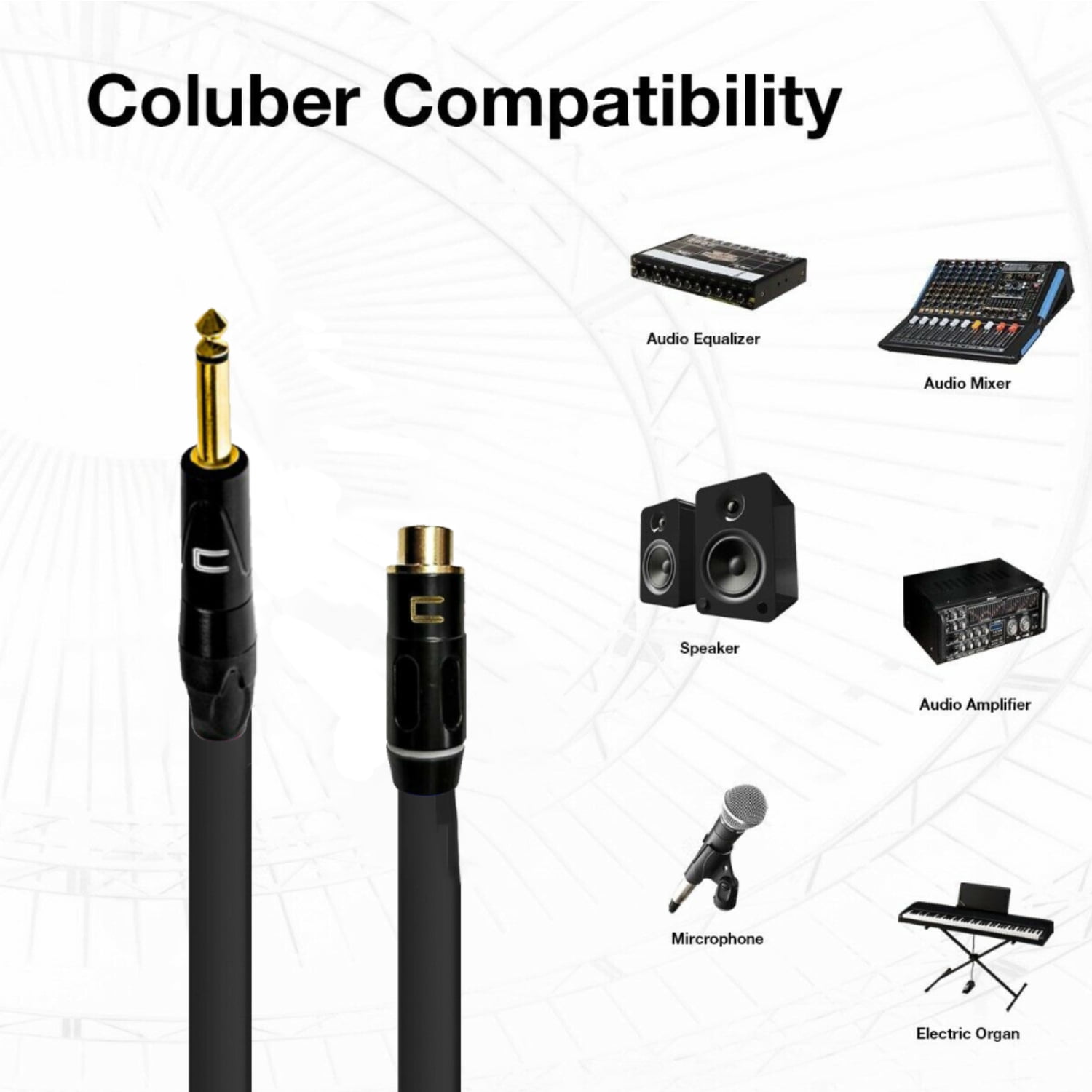 Coluber Cable Right Angle XLR Female to RCA Female Pro Microphone Connector