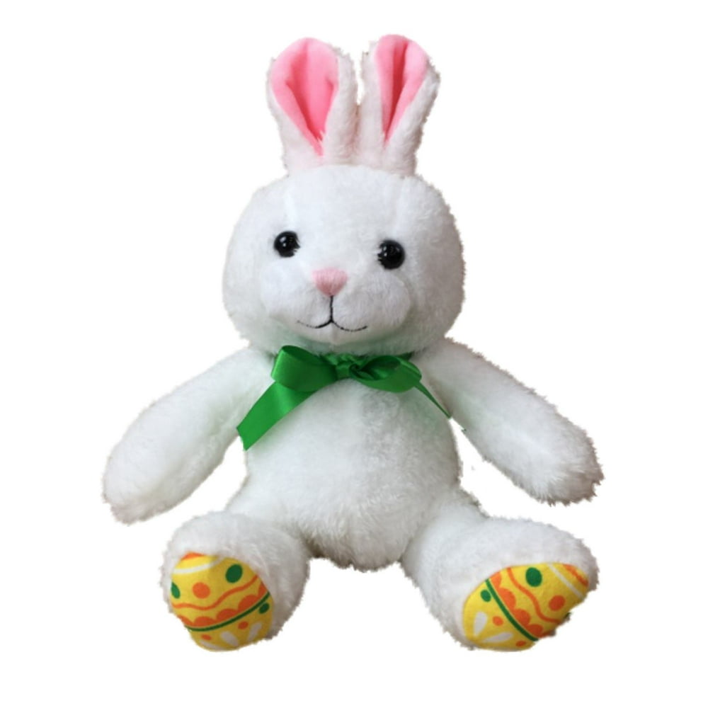 black and white stuffed rabbit