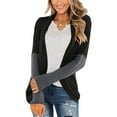 thumbnail image 4 of Cardigan Patchwork Col en V pour Femmes Manteau à Manches Longues, 4 of 8