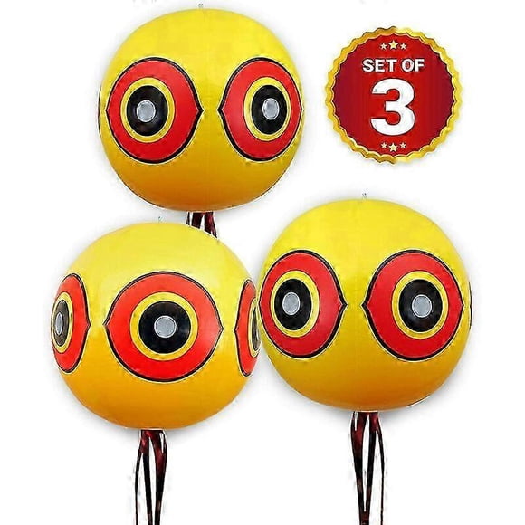 Balloon Bird Repellent,3-Pk Fast and Effective Solution to Pest Problems, Scare Eyes Balloon to Scare Birds Away from Pool and Garden Crops