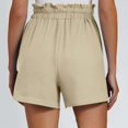 thumbnail image 4 of Women's Denim Shorts Womens Casual Solid Side Pockets Pants Shorts Elastic Waist Pockets Daily High Waist Shorts,Yellow Women's Shorts S, 4 of 6