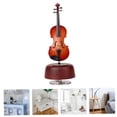 thumbnail image 3 of unbranded 1Pc Mini Violin Music Box Rotating Violin Model Plastic Desktop Instrument Adornment Brown 21x3.7in, 3 of 7