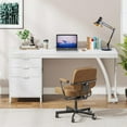 thumbnail image 5 of Tribesigns 59-Inch Computer Desk, Large Desk with Reversible 3-Drawer Cabinet, Industrial Writing Desk Workstation for Home Office, White, 5 of 5