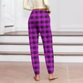 thumbnail image 4 of SuTry Womens Plaid Joggers Fall Winter Elastic Pants with Pockets Comfy Homewear Pants Fashion Casual Outdoor Trousers(Purple,Purple), 4 of 6