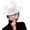 white, variant on Vintage Style Church Fascinator Hat with Feather Veil for Kentucky Derby Bridal