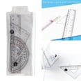 thumbnail image 2 of 4 Pcs 15cm Ruler Set Plastic Math Geometry Set Math Protractor Drawing Tool, 2 of 13