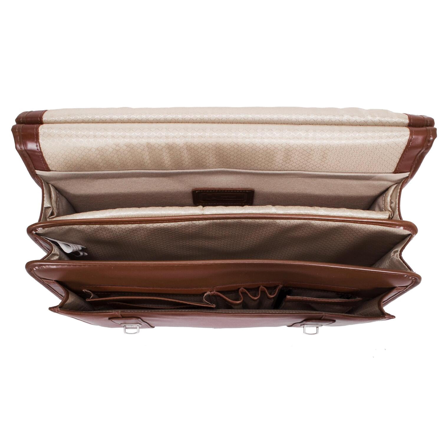 McKlein, V Series, HALSTED, Top Grain Cowhide Leather, 15" Leather Double Compartment Laptop Briefcase