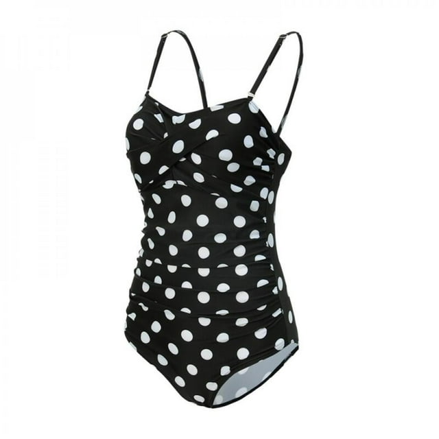 Women‘s Summer One Piece Tummy Control Swimwear Boyleg Ruched Swimsuit Stripes XL