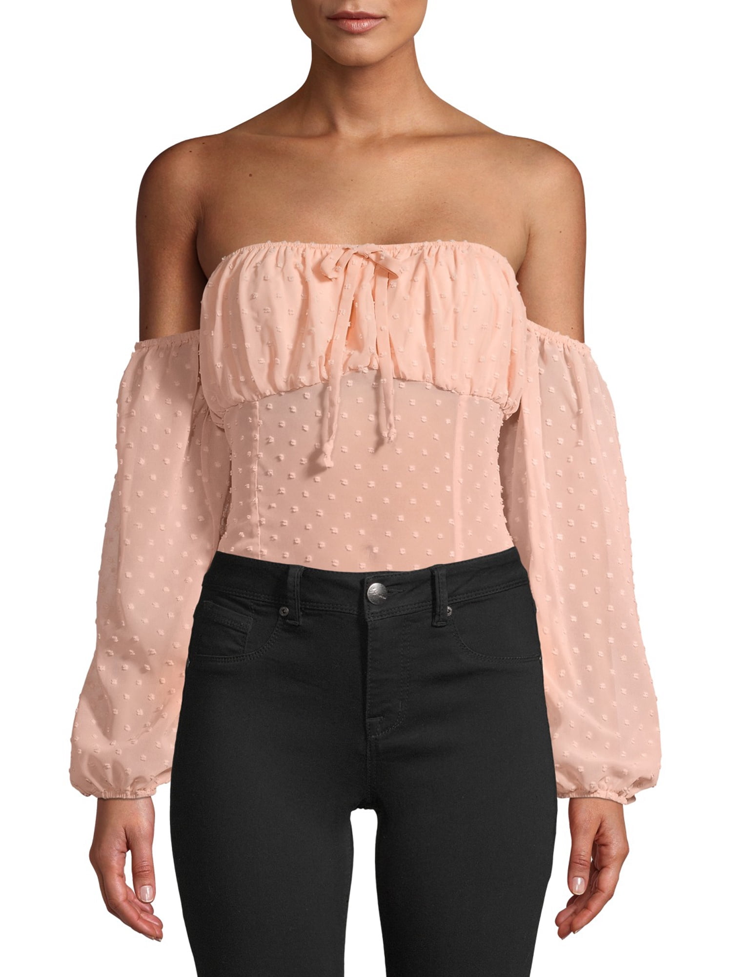 Pink k//lab Juniors/' Bishop Sleeve Button-Down Shirt