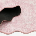thumbnail image 5 of Mainstays Pink Feather Faux Fur Scalloped Indoor Area Rug, 7'x10', 5 of 8