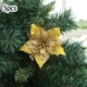 thumbnail image 2 of 5Pcs Christmas Glitter Artificial Poinsettia Flowers Xmas Poinsettia Artificial Wedding Flowers Decorations Xmas Tree Ornaments for Party Favors, 5.6inch, 2 of 5