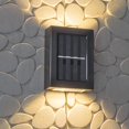 thumbnail image 1 of Paquete de 2 luces solares de pared hacia arriba y hacia abajo, ahorro de energía, impermeables, a prueba de polvo, con luces LED blancas cálidas para jardín, patio, garaje, camino de entrada ZefeiWu 8390615011853, 1 of 1