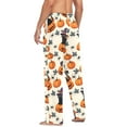 thumbnail image 3 of FORMRS Mens Pajama Pants with Pockets Cotton Sleepwear Lounge Bottoms Sizes S-2XL, Beige Halloween Cat Pattern, 3 of 7
