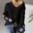 thumbnail image 4 of XMMSWDLA Flower Sweater for Women Crochet Sleeve Sweaters Trendy Pullover Knitwear, 4 of 6
