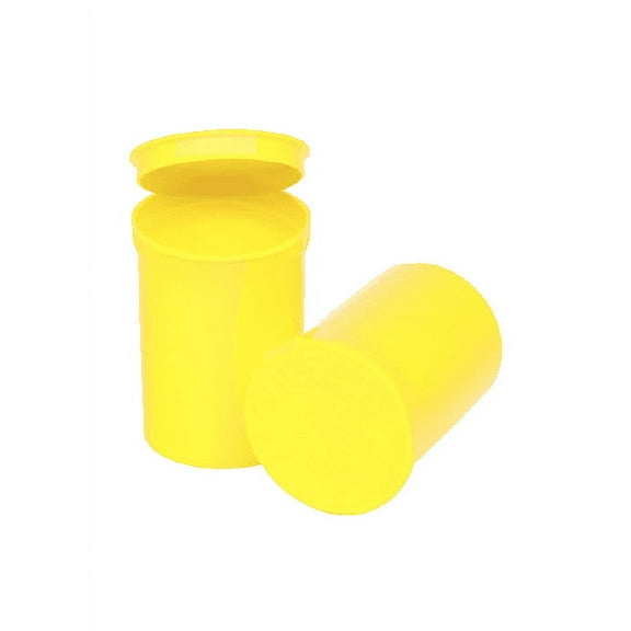 Philips Empty Prescription Pop Top Vial Made in USA Pack of 150 Dry Herb Containers with Child Resistant Solid Lemon Yellow Color 30 Dram Medical Pharmacy Pill Bottles