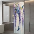 thumbnail image 4 of Purple Lavender Window Privacy Film, Butterfly Flower Abstract Brush Artwork Static Cling UV Sun Blocking Tint Film Heat Control Windows Films for Bedroom Bathroom, Window Stickers 23.6"x59", 4 of 8