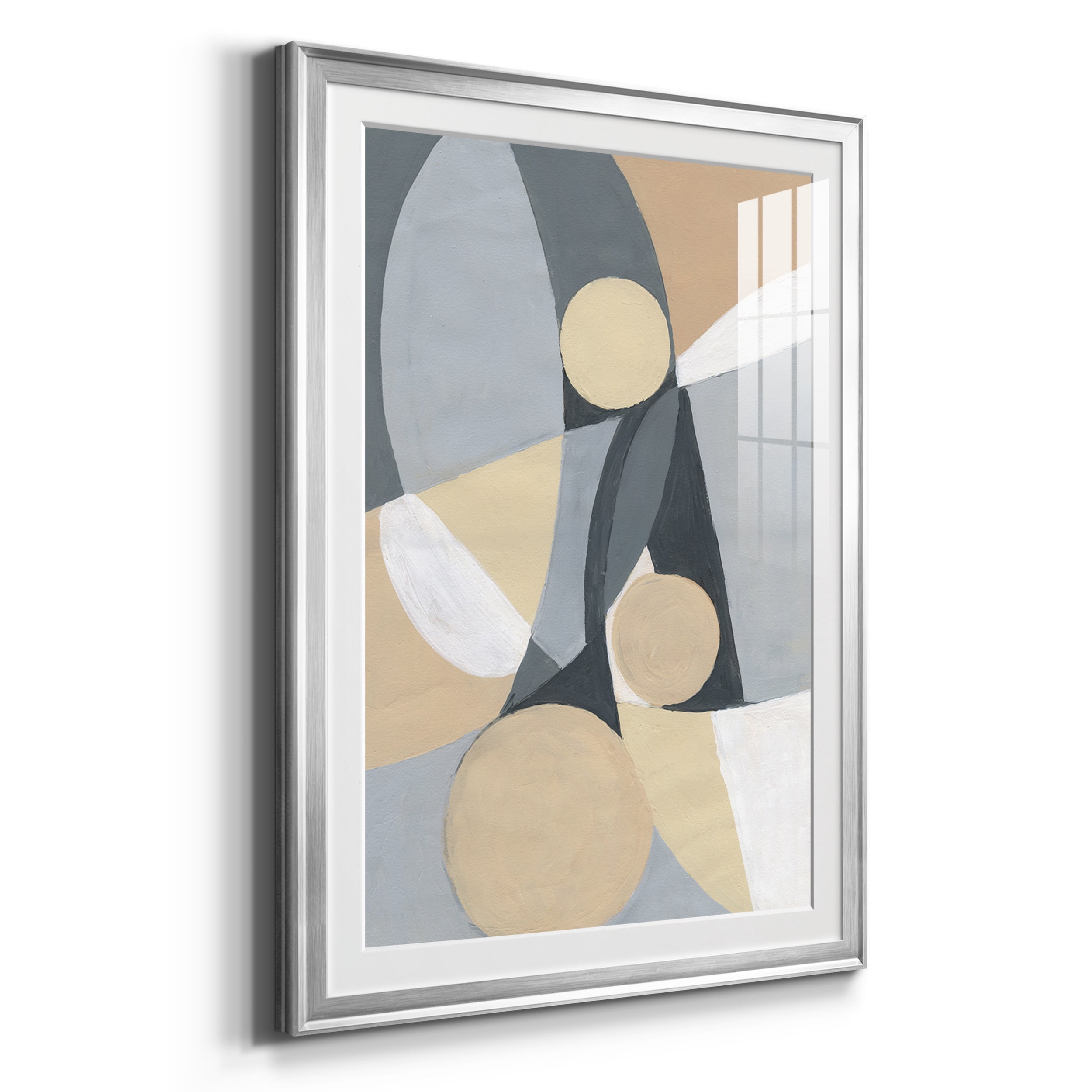 &nbsp;A Soft Jeweled Geometric II Premium Framed Prints Set of 3 - Ready to Hang - 26.5 x 36.5 Each - Silver Frame