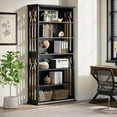 thumbnail image 3 of Tribesigns 6-Tier Bookshelf, 75-Inch Tall Bookcase, Large Bookshelves and Bookcases Freestanding Display Shelves, Wood Book Shelf for Living Room, Home Office, Bedroom, Black, 3 of 5