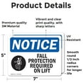 thumbnail image 2 of (2 Pack) Fall Protection Required On Lift Sign, 2 of 7