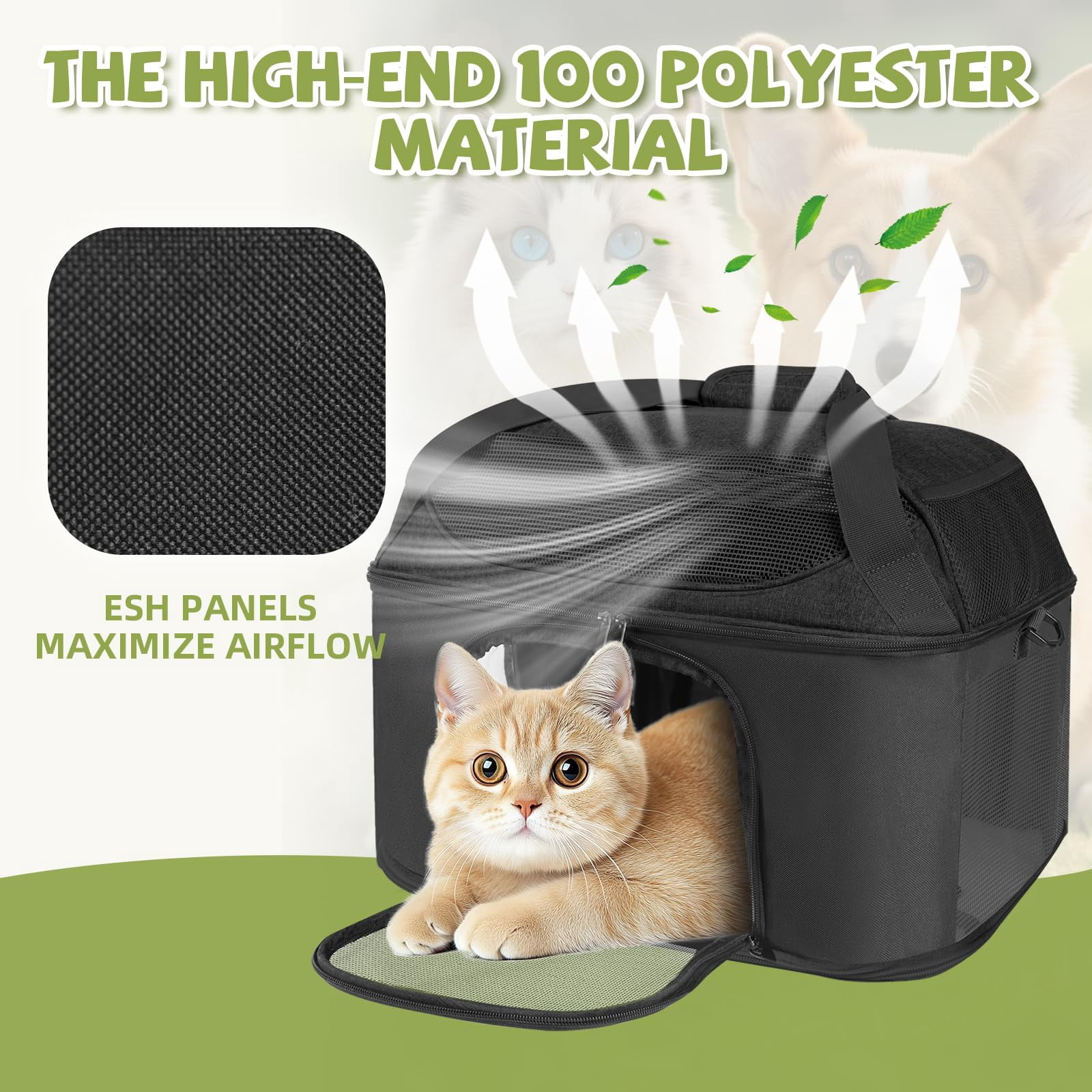 Premium Cat Carrier for Pets Up to 20 Lbs, Cat Travel Bag Soft-Sided Backpack Pet Carriers with Padded Shoulder Strap, Dog Carrier for Small Dogs Puppy Carry Airline Approved