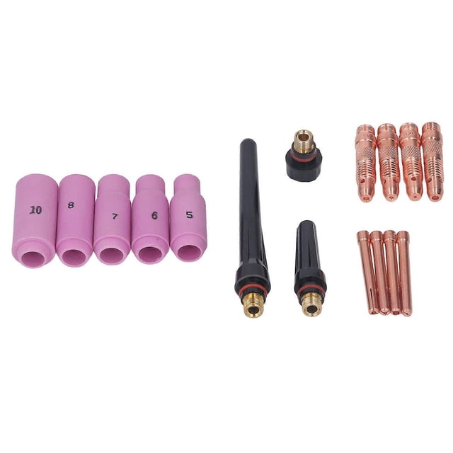16PCS TIG Welding Torch Accessories Kit Copper Ceramic Plasma Cutter Torch Consumables for WP 17 18 26