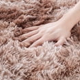 thumbnail image 3 of Lochas Soft Area Rugs Tie-dyed Print Shaggy Fluffy Carpets for Living Room Bedroom Nursery Kids Play Mat 4'x6', Coffee, 3 of 4