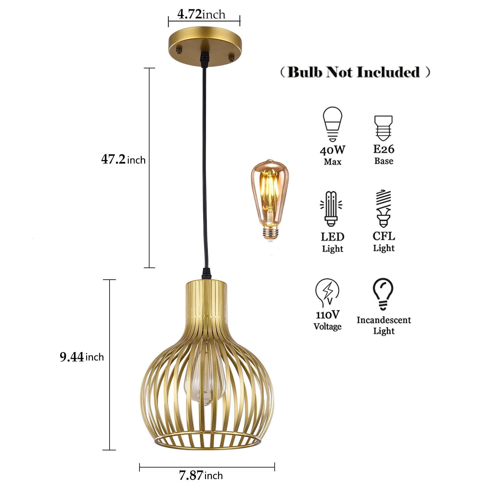Miumaeov Hollow-Carved Hanging Lamp Chandelier Brass Ceiling Pendant Lights