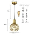 thumbnail image 2 of Gold Pendant Light, Single Head Gold Chandelier, Pendant Light Fixtures Pendant Light with 1 Lamp Holder, 2 of 21