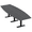 Asian Night w/Matte Black Base no Electric, variant on 12 Person Boat Shaped Modular Powered Conference Table Metal T-Bases