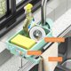 thumbnail image 4 of Kitchen Sink Storage Rack Organizer | Space Saving Dishwashing Sponge Soap Holder with Drainage | Towel Cloth Hanging Shelf - Plastic - White Green | 23x12x4.5cm | 1 Piece, 4 of 6