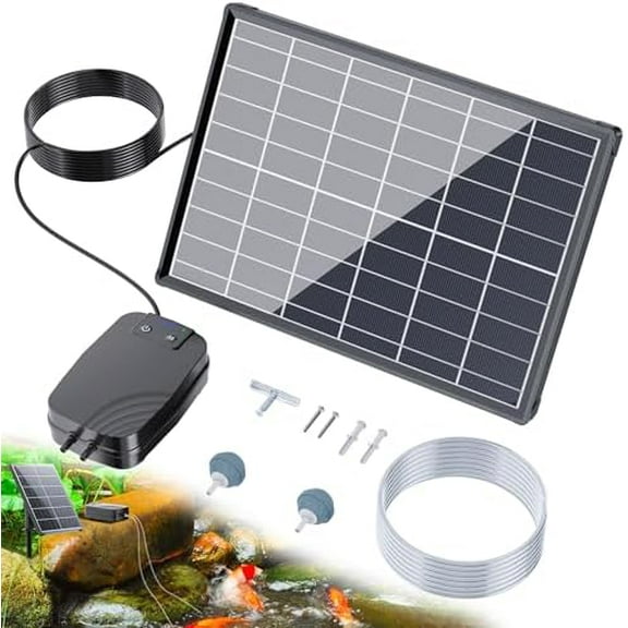 8W Pond Aerator, 4400mAh Battery Backup Solar Aerator for Pond, 3 Working