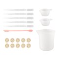 thumbnail image 2 of Silicone Measuring Cup Tool Kit Spatula Finger Gloves Pipettes Epoxy Resin Mixing Tool Set for Crafts 19pcs Tool Set， Pink, 2 of 14
