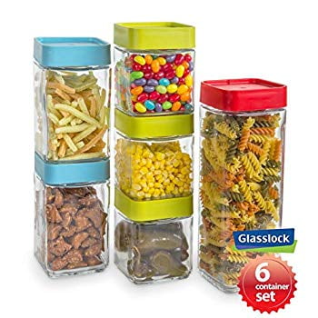 Glasslock 12-Piece Square Block Canister Set