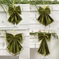 thumbnail image 3 of Olive Green Velvet Christmas Ornament Bow, Sequin Gold Accent Christmas Tree Decoration, Indoor Seasonal Home Party Decor, 1 Pack, 3 of 8