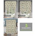 thumbnail image 4 of Christmas Botanical Tie Up Curtains for Window, Green Xmas Leaf Berry Rustic Thermal Insulted Balloon Shade Adjustable Rod Pocket Curtains Valance Panels for Kitchen Bathroom Café 46 x 63, 4 of 7