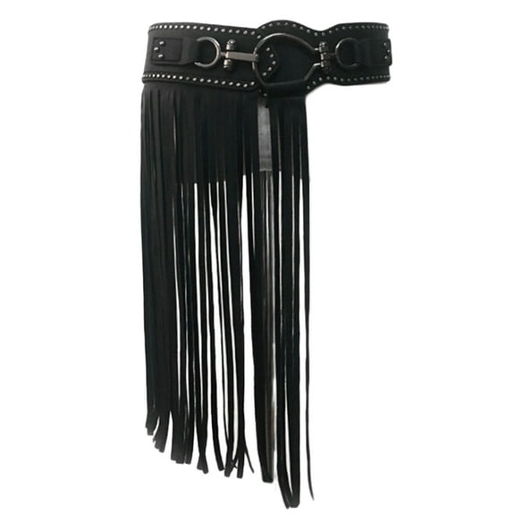 Yokua Waist Belt for Women Metal Buckles & Faux Leather Waist Belt with Tassels