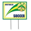 Beistle Pack of 6 Green, Yellow and White "Australia" Soccer Themed Yard Signs 16"