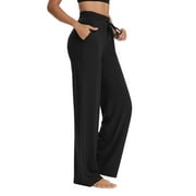 DIBAOLONG Womens Yoga Sweatpants Wide Leg Lounge Pajamas Pants Comfy Drawstring Workout Joggers Pants with Pockets