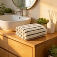 thumbnail image 6 of Black and White Striped Hand Towels for Bathroom,Black and White Striped Bath Towels Set Cotton Absorbent Shower Towels,for Bathroom Kitchen Home Hotel Beach, 13.4 x 13.4 Inches, 6 of 7