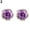Purple, variant on Grandest Birch Elegant Rose Flower Rhinestone Ear Stud Clip Earrings Women Piercing Jewelry Alloy, Rhinestone Blue