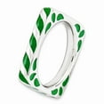 thumbnail image 3 of 925 Sterling Silver Stackable Expressions Polished Green Enameled Princess Square Ring Size: 7; for Adults and Teens; for Women and Men, 3 of 4