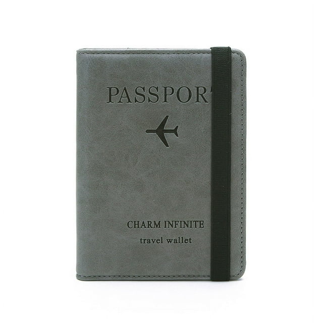 Estuche para pasaporte con cepillo antirrobo RFID, estuche de cuero PU, bolso de identificación multifunción de moda simple, porta pasaporte para viajes al extranjero